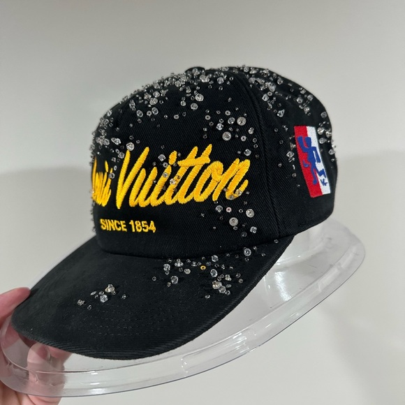 Louis Vuitton x Virgil Crystal Black / Yellow Script Hat - Picture 9 of 13